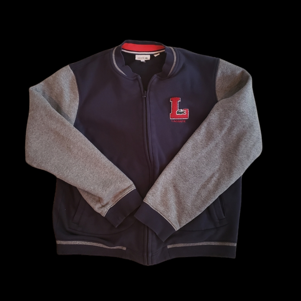 Lacoste Full-Zip Varsity Sweatshirt With Patch Detail